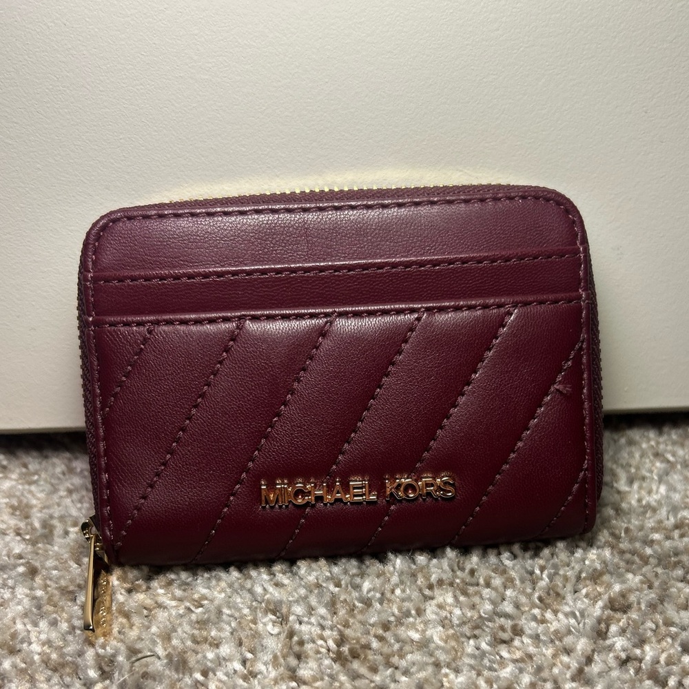 Michael Kors Maroon Quilted Wallet